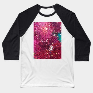 Deep Pink Australian Native Gum Flower Design by Leah Gay Baseball T-Shirt